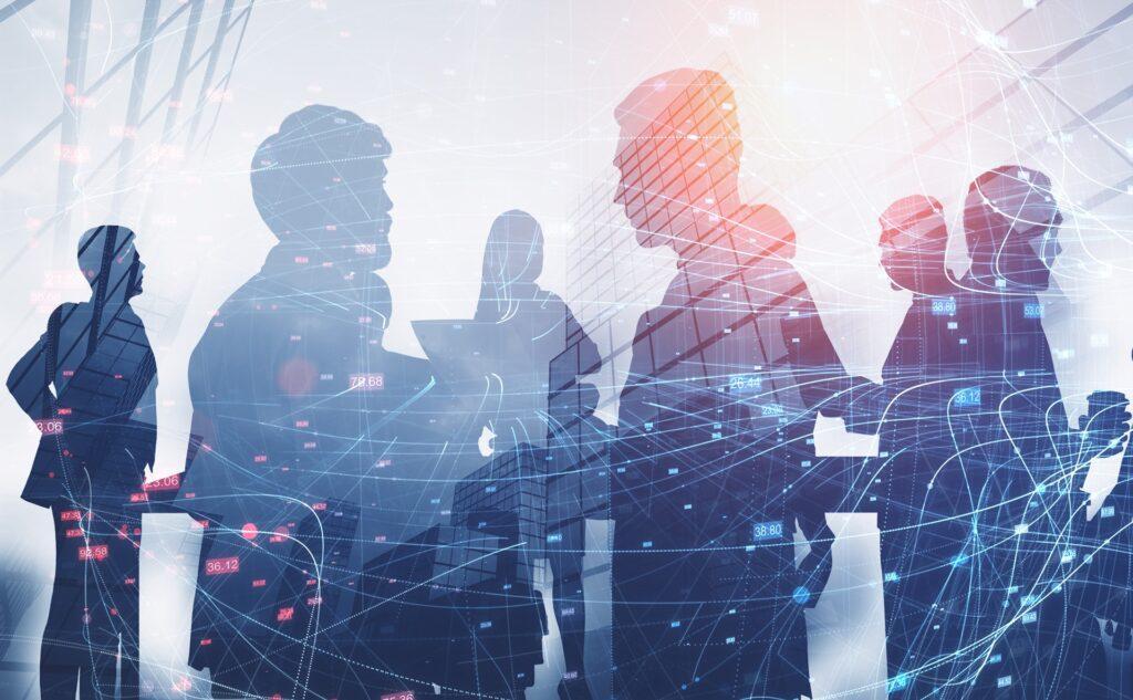 Businessnetzwerk mit Linienstruktur | mobiler Messestand